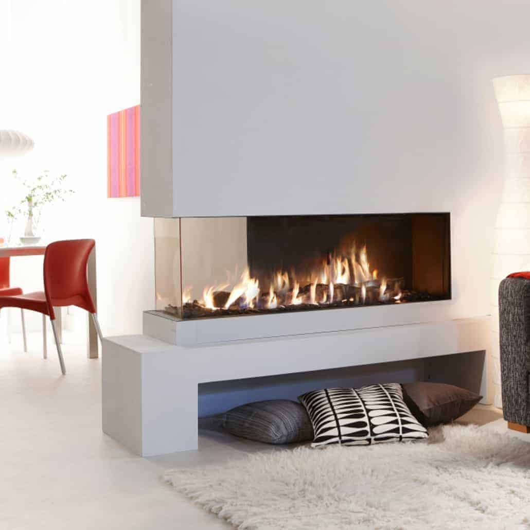 Artisan Lucius 140 3 Sided Glass Gas Fire - Artisan Fireplace Design